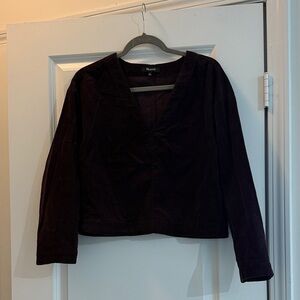 Madewell Deep Purple V-Neck Blouse